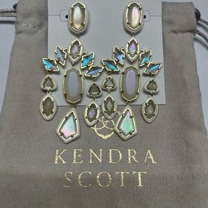 Kendra Scott Greta Statement Gold and Iridescent Earrings